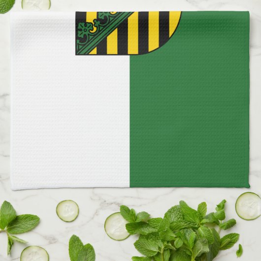 Flagge Sachsens Geschirrtuch (Gefaltet)