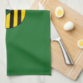 Flagge Sachsens Geschirrtuch (Viertel Falte)