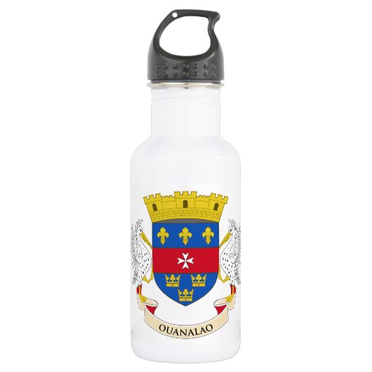 Flagge Saint Barthélemy Edelstahlflasche (Vorderseite)