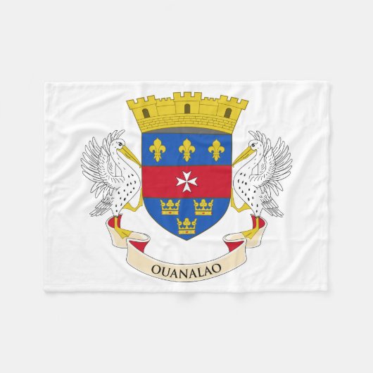 Flagge Saint Barthélemy Fleecedecke (Vorderseite (Horizontal))
