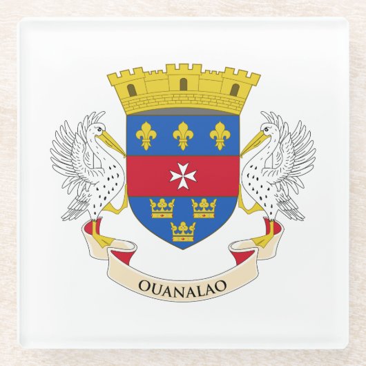 Flagge Saint Barthélemy Glasuntersetzer (Vorderseite)