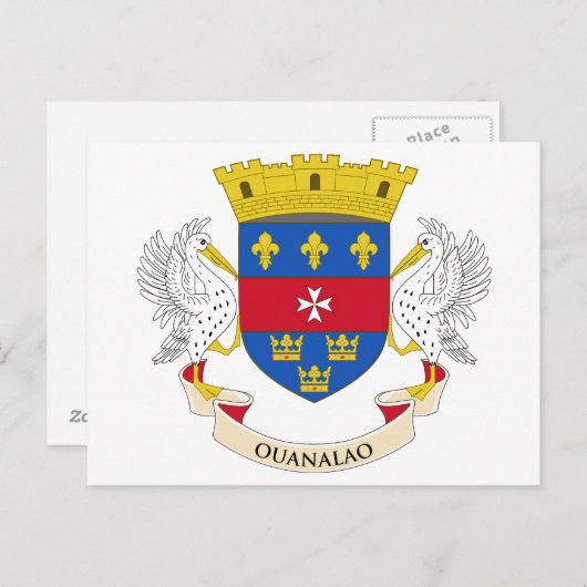 Flagge Saint Barthélemy Postkarte (Vorne/Hinten)