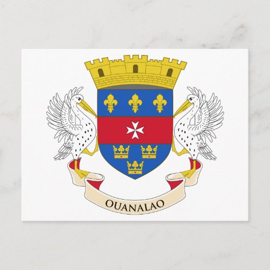 Flagge Saint Barthélemy Postkarte (Vorderseite)