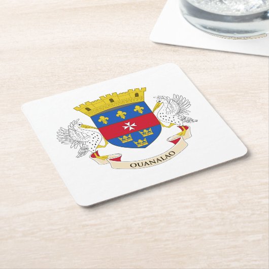 Flagge Saint Barthélemy Rechteckiger Pappuntersetzer (angewinkelt)