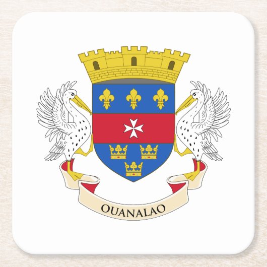 Flagge Saint Barthélemy Rechteckiger Pappuntersetzer (Vorderseite)