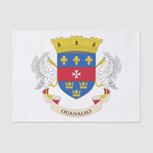 Flagge Saint Barthélemy Seidenpapier (Vorderseite)