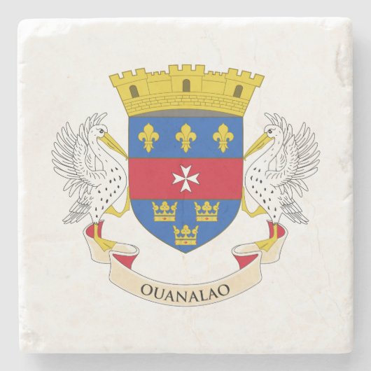 Flagge Saint Barthélemy Steinuntersetzer (Vorderseite)