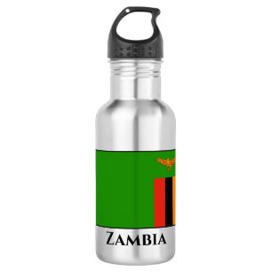 Flagge Sambias Edelstahlflasche