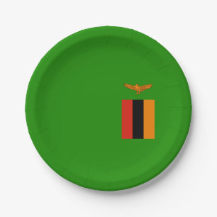 Flagge Sambias Pappteller