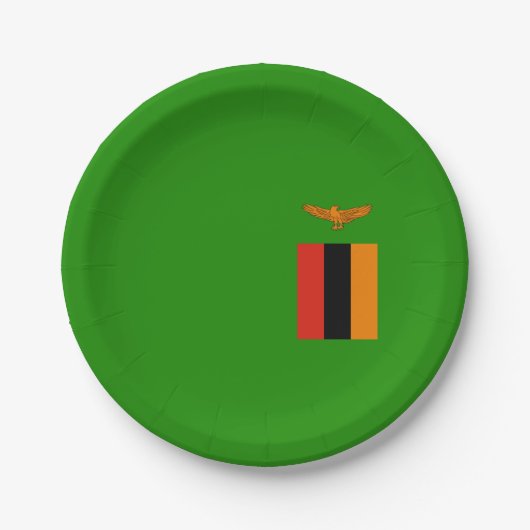 Flagge Sambias Pappteller (Vorderseite)