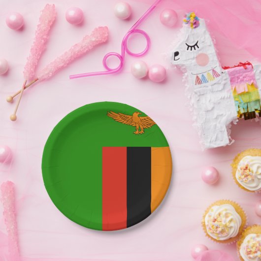 Flagge Sambias Pappteller (Party)