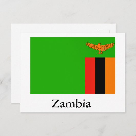 Flagge Sambias Postkarte (Vorne/Hinten)