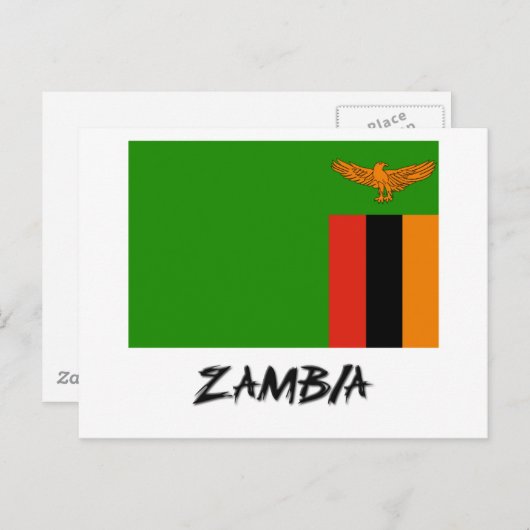 Flagge Sambias Postkarte (Vorne/Hinten)