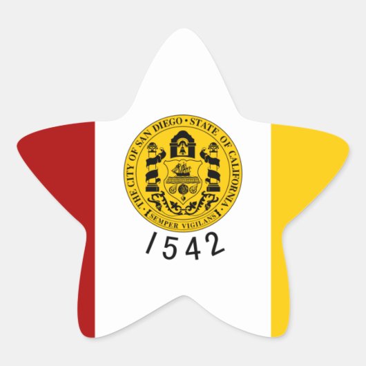 Flagge San Diego Stern-Aufkleber (Vorderseite)