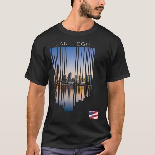 Flagge San Diego Us T-Shirt (Vorderseite)