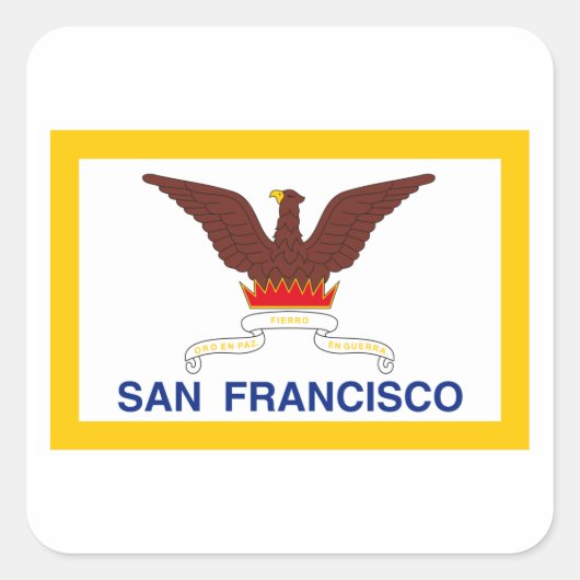 Flagge San Francisco Quadratischer Aufkleber (Vorderseite)