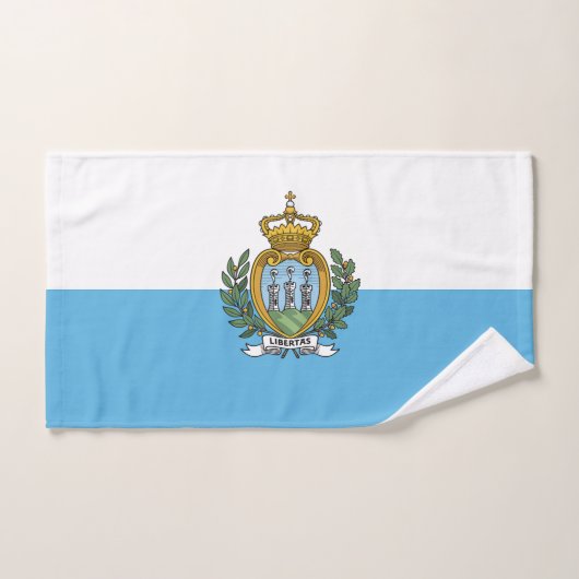 Flagge San Marino Badhandtuch Set (Handtuch)