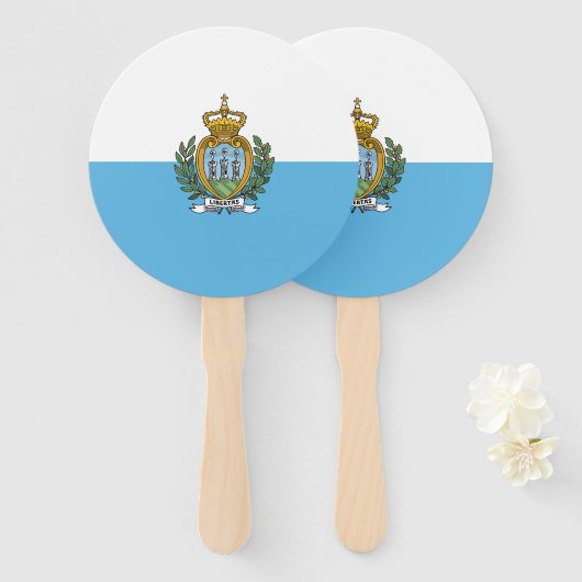 Flagge San Marino Fächer (Vorne und Hinten)