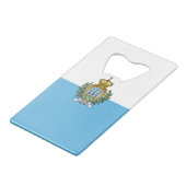 Flagge San Marino Geldbeutel Flaschenöffner (Vorderseite Schrägansicht)