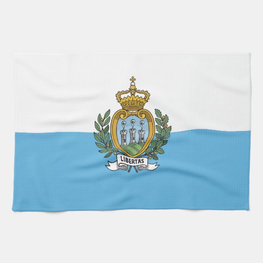Flagge San Marino Geschirrtuch (Horizontal)