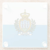 Flagge San Marino Glasuntersetzer (Rückseite)