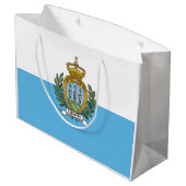 Flagge San Marino Große Geschenktüte (Rückseite Schrägansicht)
