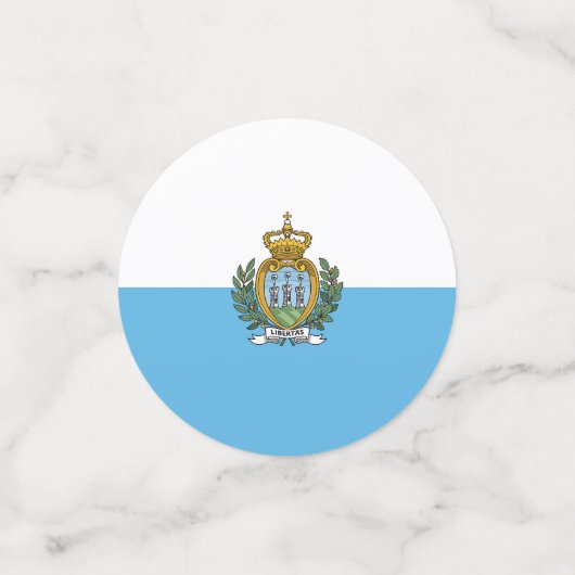 Flagge San Marino Konfetti (Klein Vorderseite)