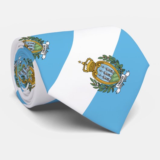 Flagge San Marino Krawatte (Gerollt)