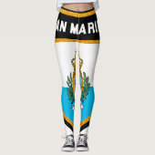 Flagge San Marino Leggings (Vorderseite)