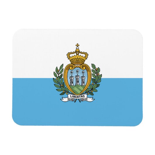 Flagge San Marino Magnet (Horizontal)