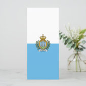 Flagge San Marino Menükarte (Stehend Vorderseite)
