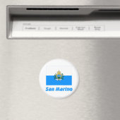 Flagge San Marino mit Namen Magnet (In Situ (Geschirrspüler))