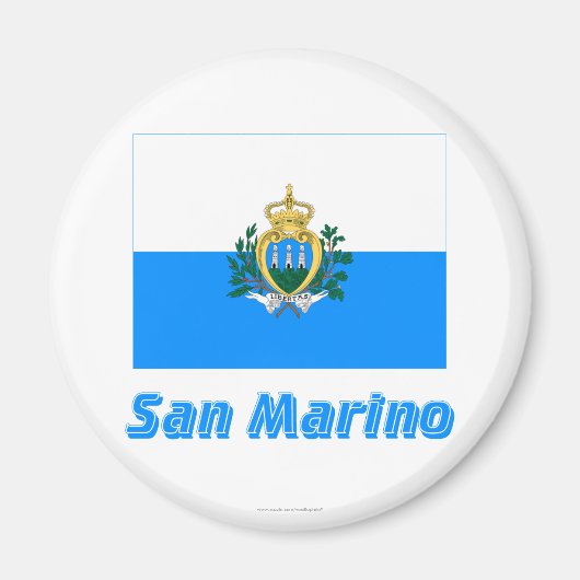 Flagge San Marino mit Namen Magnet (Vorne)
