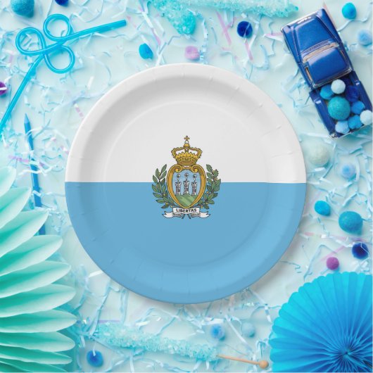Flagge San Marino Pappteller (Party)