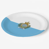 Flagge San Marino Pappteller (Schrägansicht)
