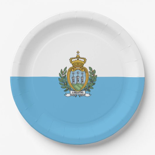Flagge San Marino Pappteller (Vorderseite)