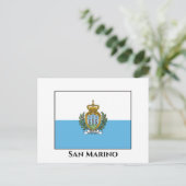 Flagge San Marino Postkarte (Stehend Vorderseite)