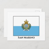 Flagge San Marino Postkarte (Vorne/Hinten)