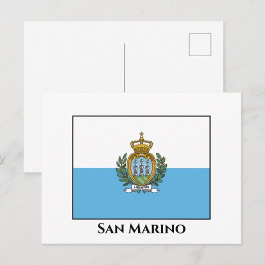 Flagge San Marino Postkarte (Vorne/Hinten)