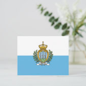 Flagge San Marino Postkarte (Stehend Vorderseite)