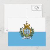 Flagge San Marino Postkarte (Vorne/Hinten)