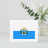 Flagge San Marino Postkarte (Stehend Vorderseite)