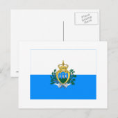 Flagge San Marino Postkarte (Vorne/Hinten)