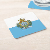 Flagge San Marino Rechteckiger Pappuntersetzer (angewinkelt)