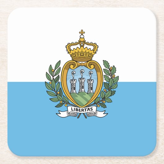 Flagge San Marino Rechteckiger Pappuntersetzer (Vorderseite)