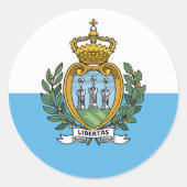 Flagge San Marino Runder Aufkleber (Vorderseite)