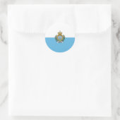 Flagge San Marino Runder Aufkleber (Tasche)