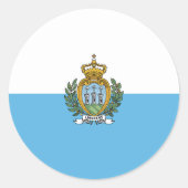 Flagge San Marino Runder Aufkleber (Vorderseite)