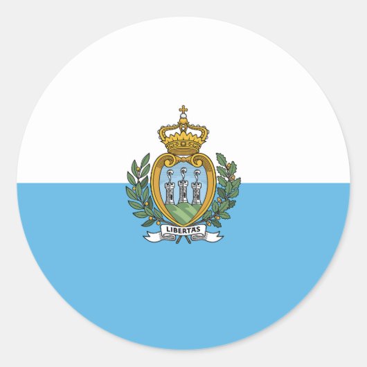 Flagge San Marino Runder Aufkleber (Vorderseite)