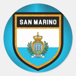 Flagge San Marino Runder Aufkleber